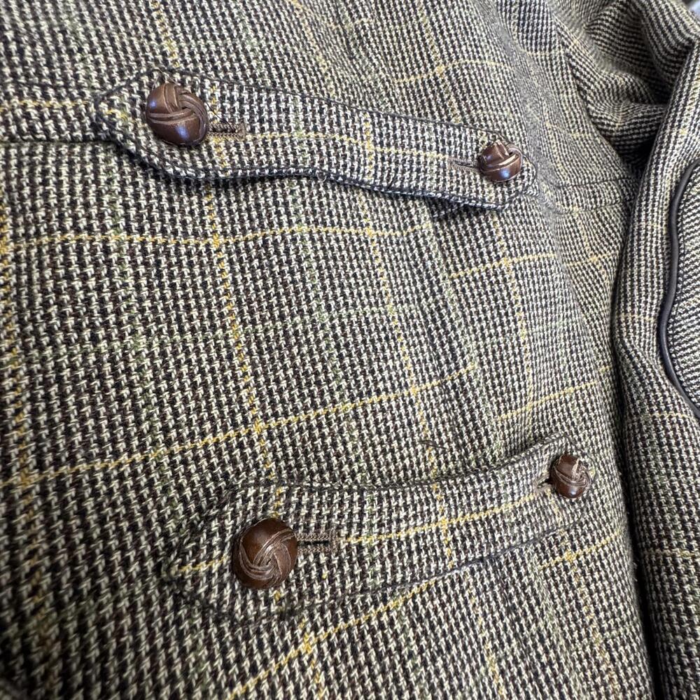 Vtg Faconnable Stylish Plaid European Style Coat Old Money Academia - Picture 3 of 8
